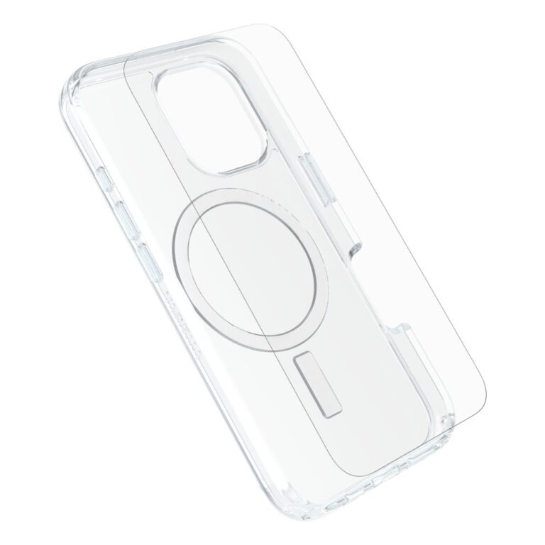 OtterBox Symmetry Series Clear Case & Screen Protector for iPhone 16, Transparent