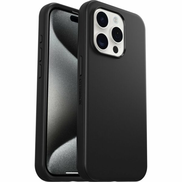 OtterBox Symmetry Series MagSafe Cover for iPhone 15 Pro, Polycarbonate/Rubber, Black
