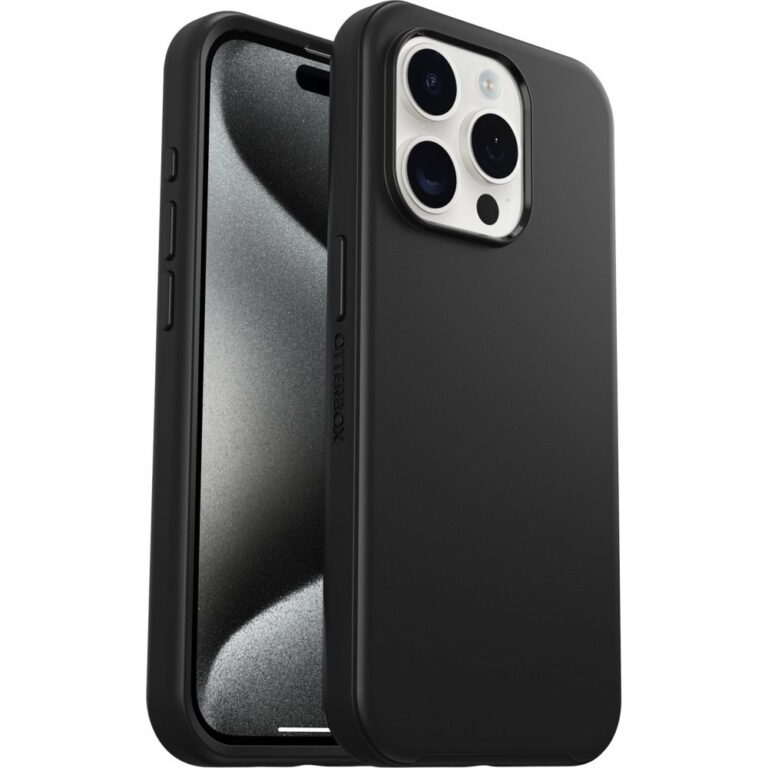 OtterBox Symmetry Series MagSafe Cover for iPhone 15 Pro, Polycarbonate/Rubber, Black