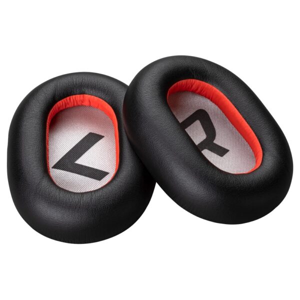 Poly Voyager 8200 Black & Red Leatherette Ear Cushions (2 Pieces) for Voyager 8200 Headset