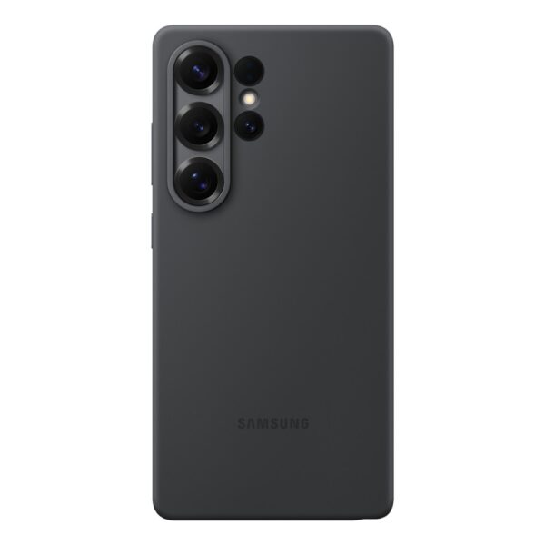 Samsung Galaxy S25 Ultra Silicone Cover Black Phone Case with Card Pocket, Drop & Scratch Resistant