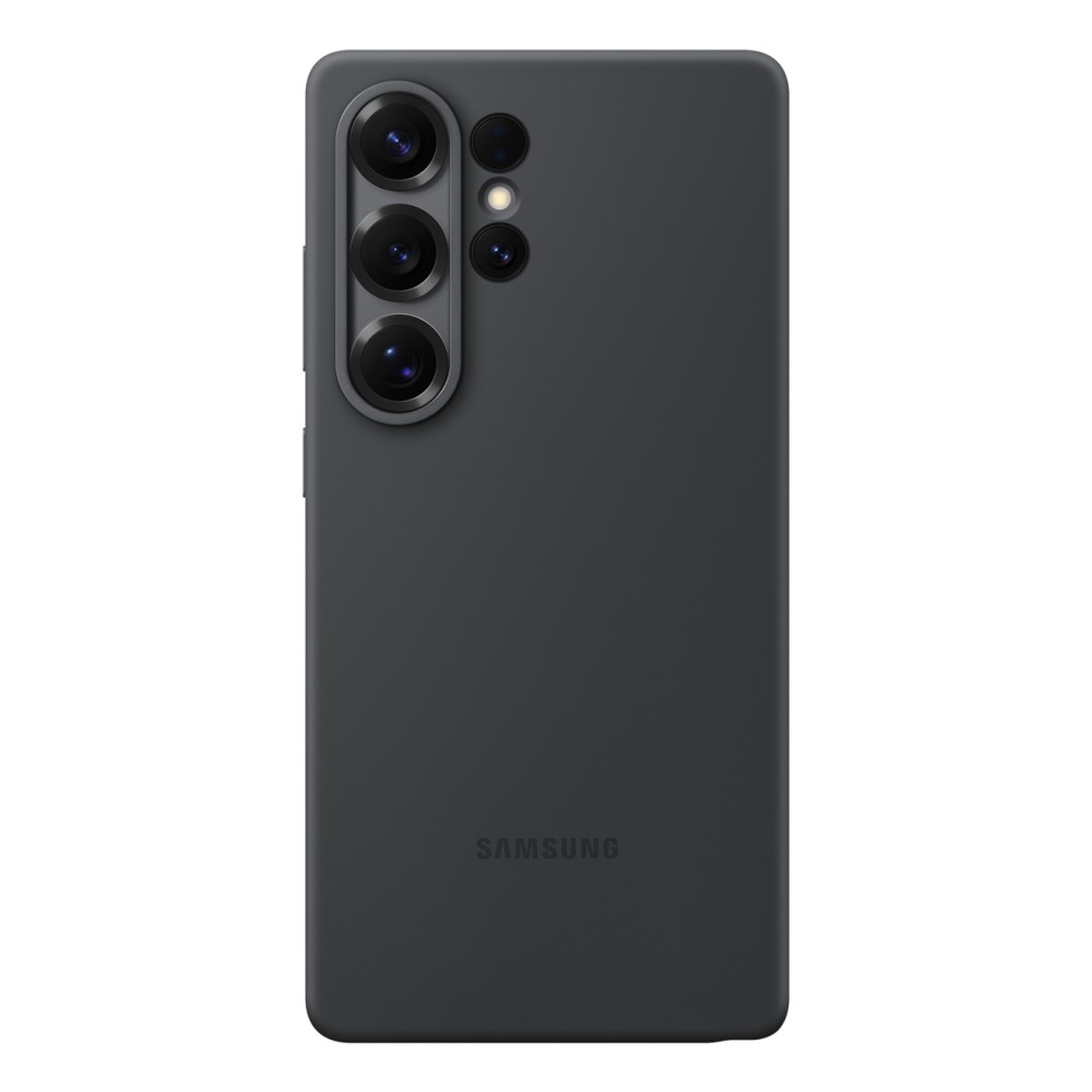 Samsung Galaxy S25 Ultra Silicone Cover Black Phone Case with Card Pocket, Drop & Scratch Resistant Samsung Galaxy S25 Ultra Silicone Cover Black Phone Case with Card Pocket, Drop & Scratch Resistant