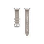 Samsung Hybrid Band for Galaxy Watch8 / Watch8 Classic, Faux Leather, Taupe, Silver Buckle, S/M & M/L
