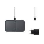 Samsung Wireless Charger Duo Pad 15W Fast Charging USB for Phone & Smartwatch Grey
