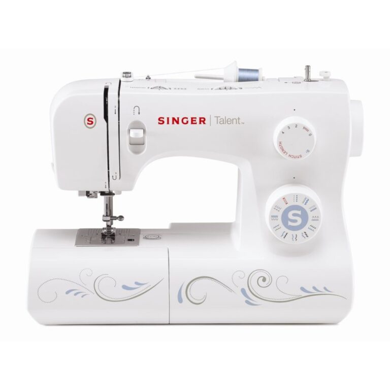 SINGER Talent 3323 Sewing Machine White with 23 Built-In Stitches, 4 Step Buttonhole, 30 Programs