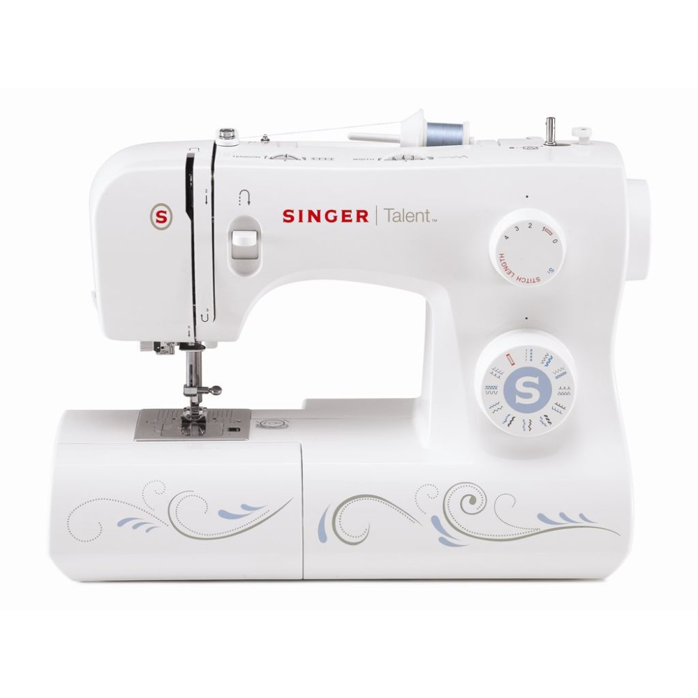 SINGER Talent 3323 Sewing Machine White with 23 Built-In Stitches, 4 Step Buttonhole, 30 Programs SINGER Talent 3323 Sewing Machine White with 23 Built-In Stitches, 4 Step Buttonhole, 30 Programs