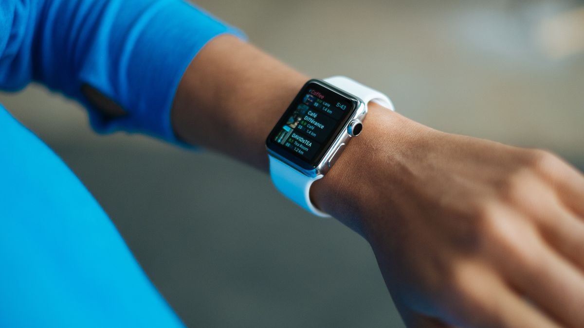 Person checking a smart watch on their wrist