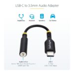 StarTech.com 0.127 m USB-C to 3.5mm Headset Audio Adapter with 32-bit DAC Black