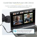 StarTech.com 0.127 m USB-C to 3.5mm Headset Audio Adapter with 32-bit DAC Black