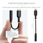StarTech.com 0.127 m USB-C to 3.5mm Headset Audio Adapter with 32-bit DAC Black