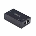 StarTech.com 1-Port Serial to Ethernet Adapter, RS232 to RJ45, Wall/DIN Rail Mount, Black
