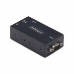 StarTech.com 1-Port Serial to Ethernet Adapter, RS232 to RJ45, Wall/DIN Rail Mount, Black
