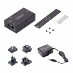 StarTech.com 1-Port Serial to Ethernet Adapter, RS232 to RJ45, Wall/DIN Rail Mount, Black
