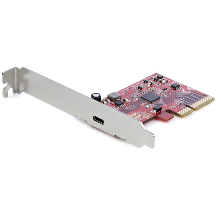 StarTech.com 1-Port USB 3.2 Gen 2x2 PCIe 3.0 x4 Card, USB-C 20Gbps, Windows/macOS/Linux, Red
