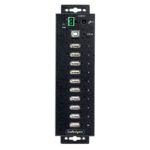 StarTech.com 10-Port Industrial USB 2.0 Hub with ESD Level 4 Protection, Black