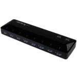 StarTech.com 10-Port USB 3.2 Gen 1 Hub with 2 x 1.5A Charge & Sync Ports - Black