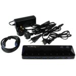StarTech.com 10-Port USB 3.2 Gen 1 Hub with 2 x 1.5A Charge & Sync Ports - Black