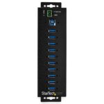 StarTech.com 10-Port USB 3.2 Gen 1 Hub with Power Adapter - Metal, Mountable, Black