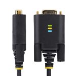 StarTech.com 13ft (4m) 2-Port USB-A to DB9 RS232 Serial Adapter Cable, FTDI, Black/Grey