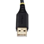 StarTech.com 13ft (4m) 2-Port USB-A to DB9 RS232 Serial Adapter Cable, FTDI, Black/Grey