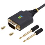 StarTech.com 13ft (4m) 2-Port USB-A to DB9 RS232 Serial Adapter Cable, FTDI, Black/Grey