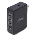 StarTech.com 140W USB-C GaN Wall Charger, 3x USB-C 1x USB-A, PD 3.1, International Plugs, Black