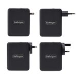 StarTech.com 140W USB-C GaN Wall Charger, 3x USB-C 1x USB-A, PD 3.1, International Plugs, Black