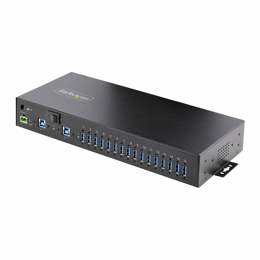 StarTech.com 16-Port Industrial USB 3.2 Gen 1 Hub, 5Gbps, Dual-Host Switch, Metal, TAA StarTech.com 16-Port Industrial USB 3.2 Gen 1 Hub, 5Gbps, Dual-Host Switch, Metal, TAA