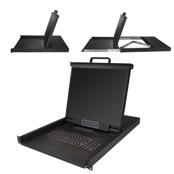 StarTech.com 16 Port Rackmount KVM Console with 19" 1280x1024 LCD Monitor & KVM Cables - Black