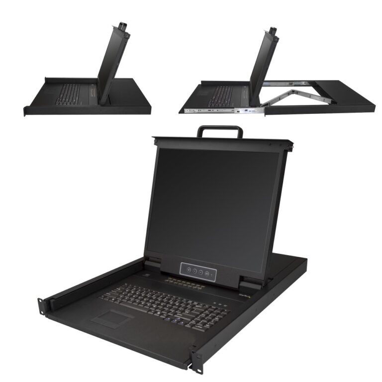 StarTech.com 16 Port Rackmount KVM Console with 19" 1280x1024 LCD Monitor & KVM Cables - Black