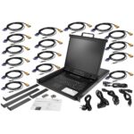 StarTech.com 16 Port Rackmount KVM Console with 19" 1280x1024 LCD Monitor & KVM Cables - Black