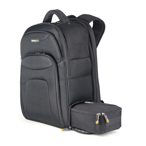 StarTech.com 17.3" Laptop Backpack with Removable Accessory Organizer - Ergonomic, Black, Nylon