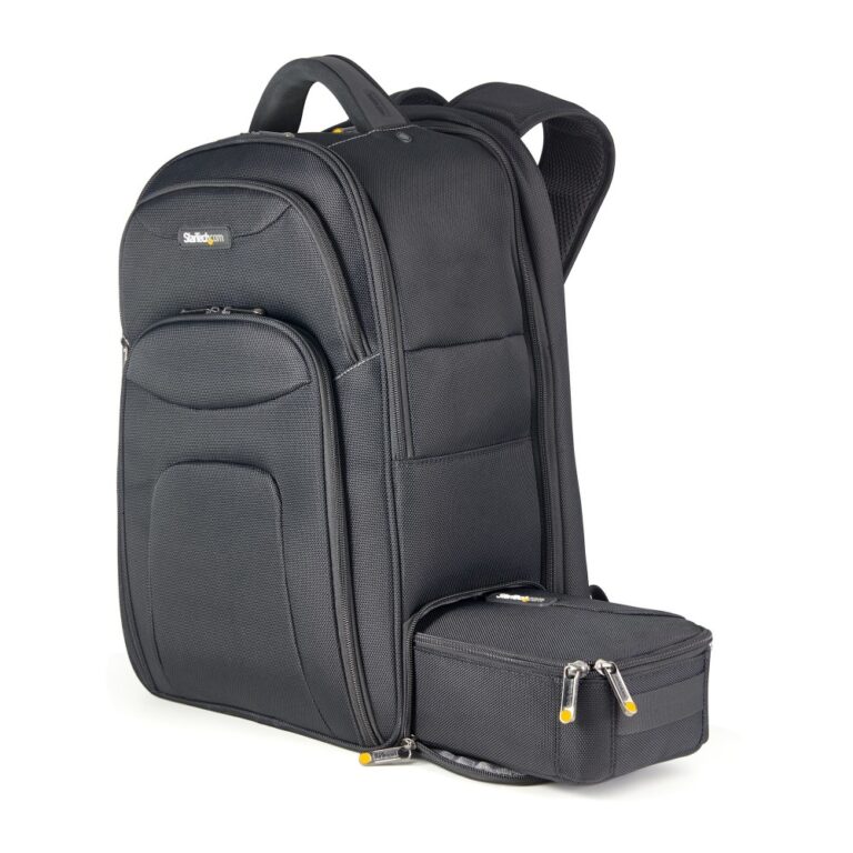 StarTech.com 17.3" Laptop Backpack with Removable Accessory Organizer - Ergonomic, Black, Nylon