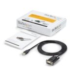 StarTech.com 1.8m USB to RS232 Serial Null Modem Adapter Cable FTDI DB9 Black