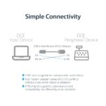 StarTech.com 1.8m USB to RS232 Serial Null Modem Adapter Cable FTDI DB9 Black