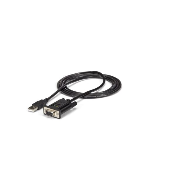 StarTech.com 1.8m USB to RS232 Serial Null Modem Adapter Cable FTDI DB9 Black