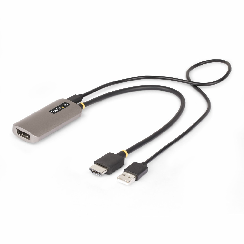StarTech.com 1ft HDMI 2.1 to DisplayPort 1.4 Active Adapter Cable, 8K 60Hz, USB Powered, Black/Silver StarTech.com 1ft HDMI 2.1 to DisplayPort 1.4 Active Adapter Cable, 8K 60Hz, USB Powered, Black/Silver