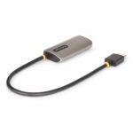 StarTech.com 1ft HDMI 2.1 to DisplayPort 1.4 Active Adapter Cable, 8K 60Hz, USB Powered, Black/Silver
