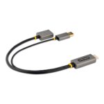 StarTech.com 1ft HDMI to DisplayPort Adapter Cable, 4K 60Hz HDR, USB Powered, Black/Grey