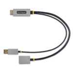 StarTech.com 1ft HDMI to DisplayPort Adapter Cable, 4K 60Hz HDR, USB Powered, Black/Grey