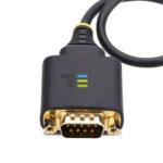 StarTech.com 1ft USB-A to DB9 RS232 Serial Adapter Cable, FTDI IC, Black