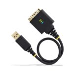 StarTech.com 1ft USB-A to DB9 RS232 Serial Adapter Cable, FTDI IC, Black