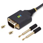 StarTech.com 1ft USB-A to DB9 RS232 Serial Adapter Cable, FTDI IC, Black