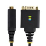StarTech.com 1ft USB-A to DB9 RS232 Serial Adapter Cable, FTDI IC, Black