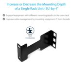 StarTech.com 1U Server Rack Depth Extender Adapter Kit, 4in / 10cm, TAA Compliant, Black