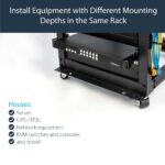 StarTech.com 1U Server Rack Depth Extender Adapter Kit, 4in / 10cm, TAA Compliant, Black