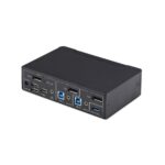 StarTech.com 2-Port DisplayPort 1.2 KVM Switch, 4K 60Hz, USB 3.0 Hub, Black