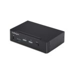 StarTech.com 2-Port DisplayPort 1.2 KVM Switch, 4K 60Hz, USB 3.0 Hub, Black