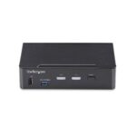 StarTech.com 2-Port DisplayPort 1.2 KVM Switch, 4K 60Hz, USB 3.0 Hub, Black