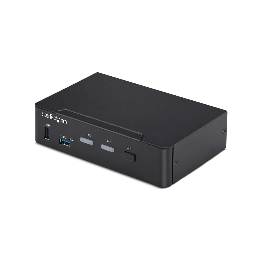 StarTech.com 2-Port DisplayPort 1.2 KVM Switch, 4K 60Hz, USB 3.0 Hub, Black